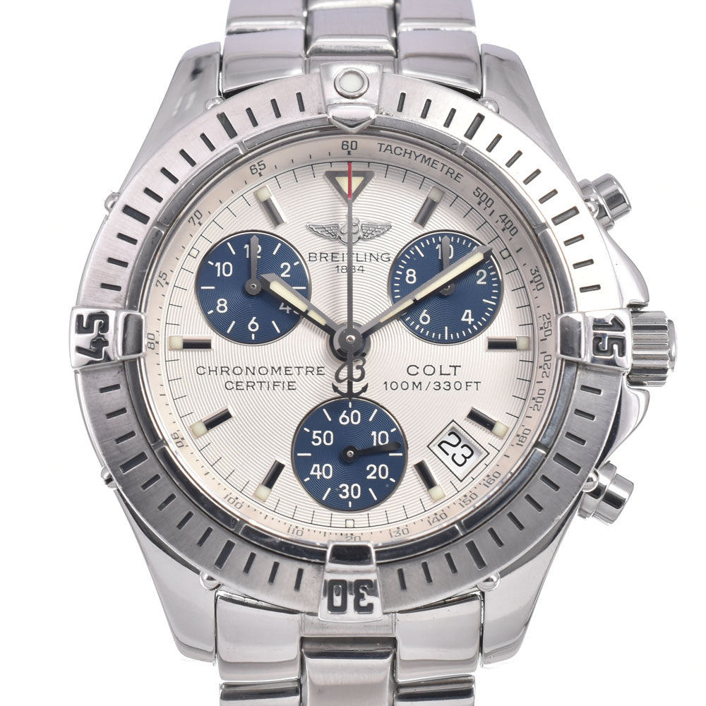 BREITLING Colt A73350 Chronograph Silver / Blue Dial Quartz Men's
 Watch A#149285