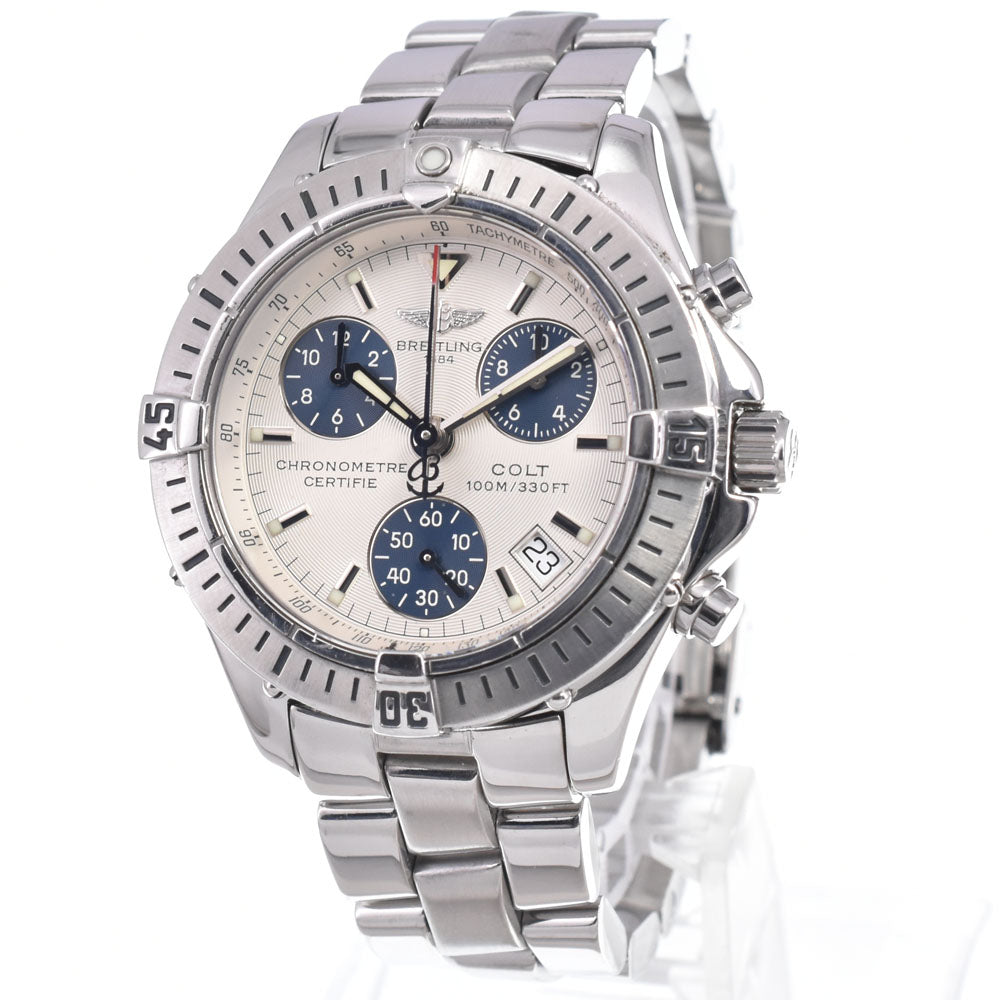 BREITLING Colt A73350 Chronograph Silver / Blue Dial Quartz Men's
 Watch A#149285