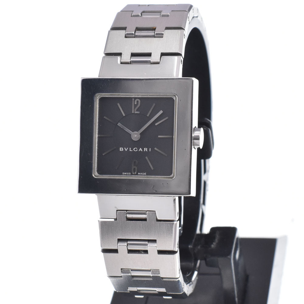 BVLGARI Quadlard SQ22SS black Dial Quartz Ladies
 Watch A#149290