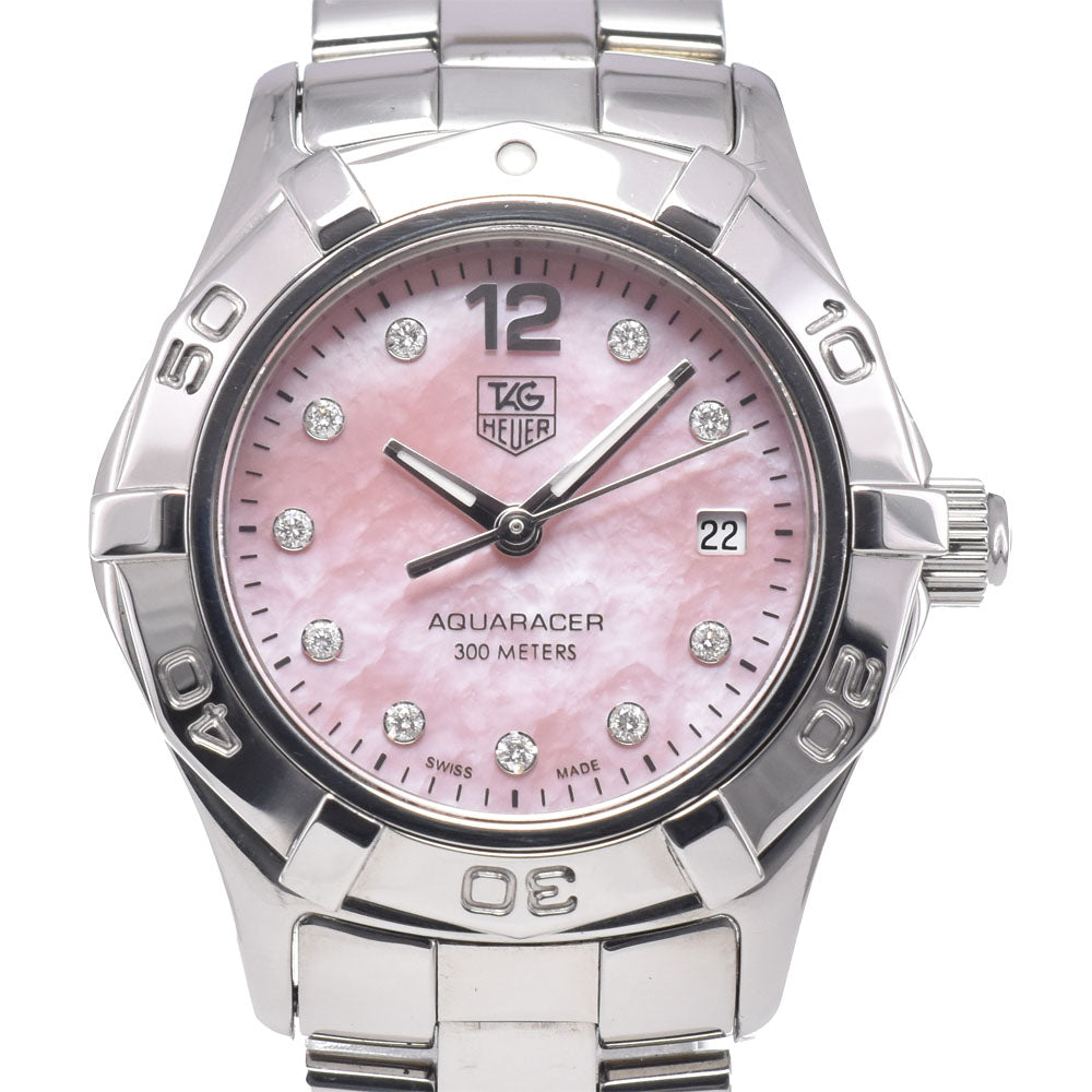TAG HEUER Aqua racer WAF141A 10P diamond Pink shell Dial Quartz Ladies
 Watch R#149299