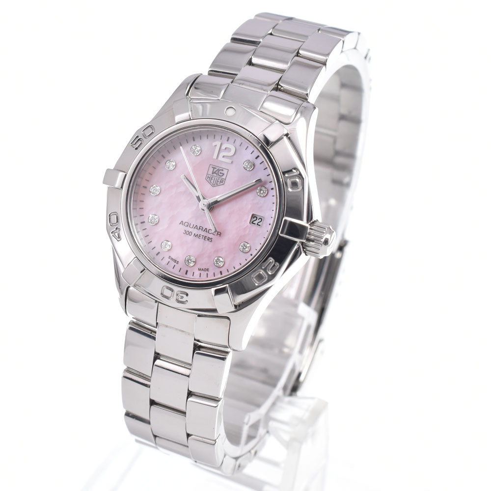 TAG HEUER Aqua racer WAF141A 10P diamond Pink shell Dial Quartz Ladies
 Watch R#149299