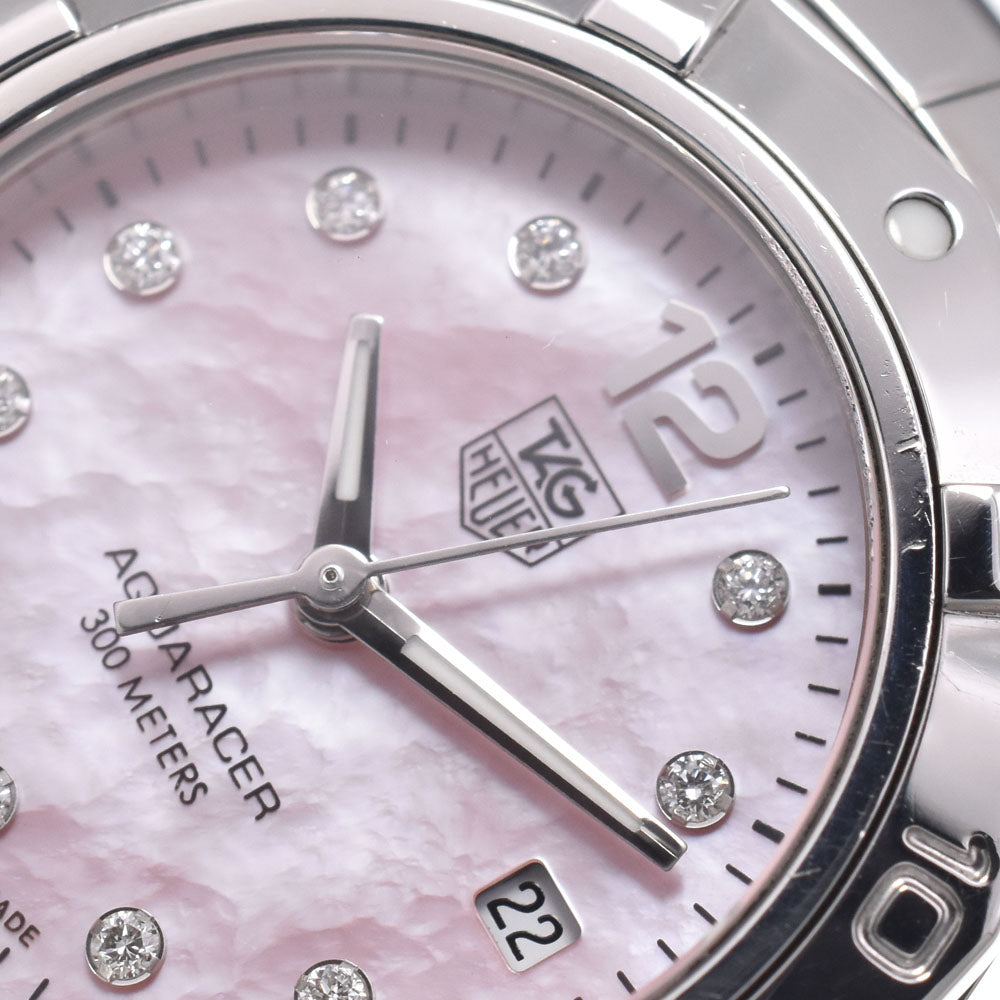 TAG HEUER Aqua racer WAF141A 10P diamond Pink shell Dial Quartz Ladies
 Watch R#149299