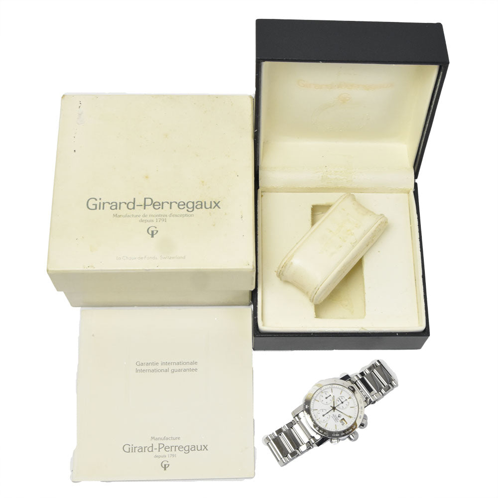 GIRARD-PERREGAUX Gold Plated 7000 7000GBM Chronograph Date white Dial Automatic Men's
 Watch Q#149304