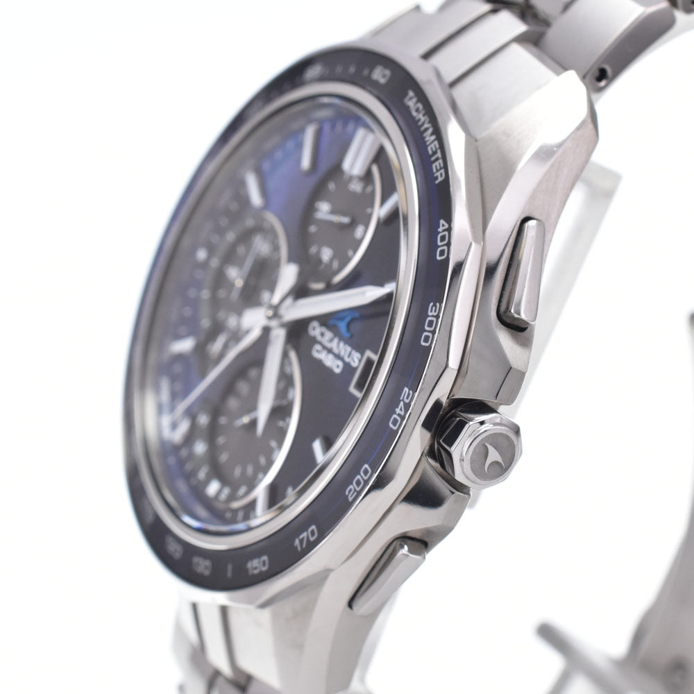 with paper CASIO Oceanus OCW-S7000BV-2AJR Navy Dial Radio Sync Solar Men's
 Watch R#149306