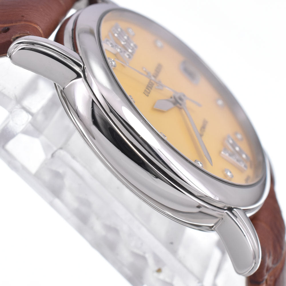 with paper Ulysse Nardin San Marco 133-88-9 diamond Yellow shell Dial Automatic Ladies
 Watch Q#149311