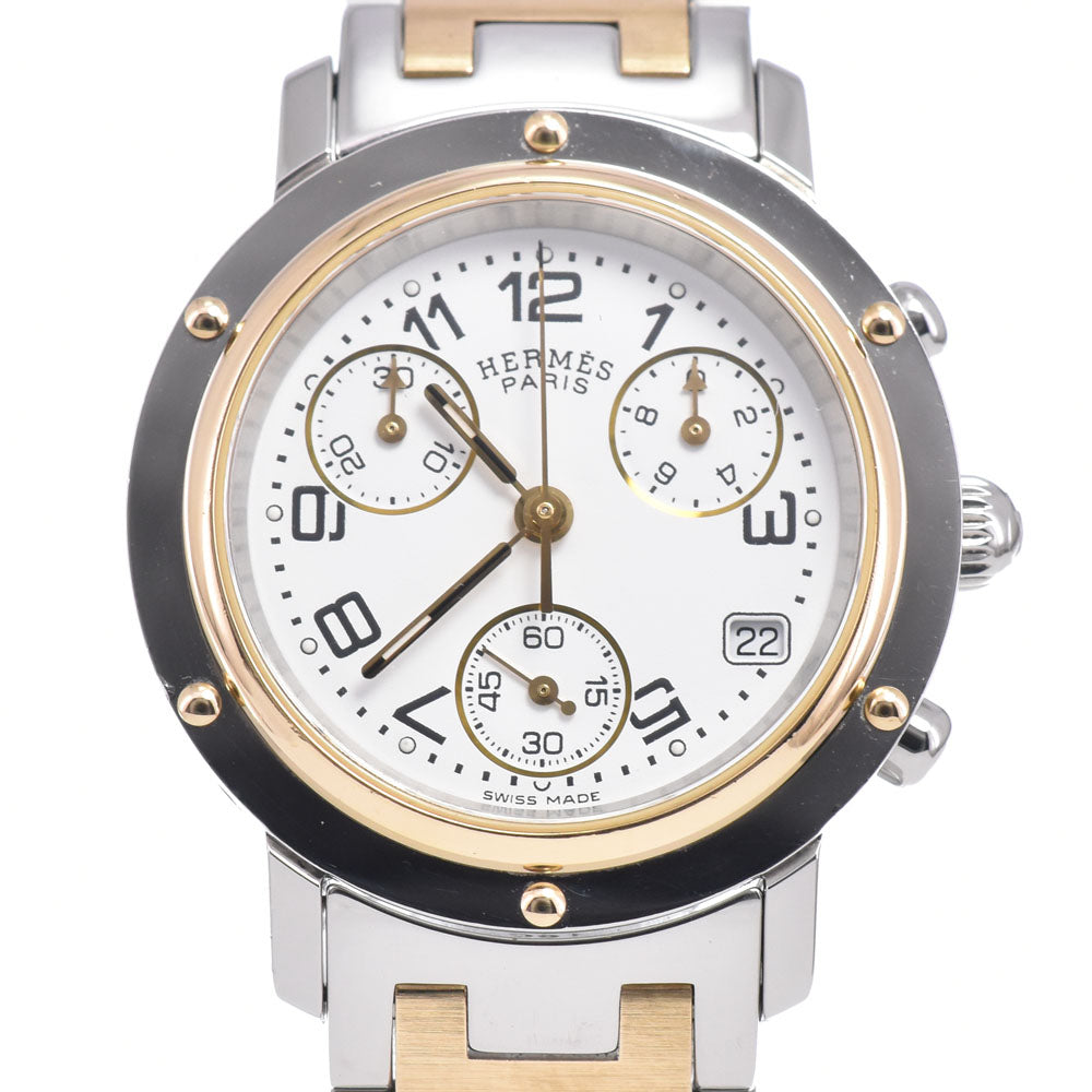 with paper HERMES Clipper CL1.320 Chronograph white Dial Quartz Ladies
 Watch R#149320
