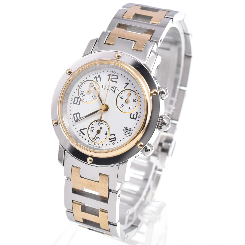 with paper HERMES Clipper CL1.320 Chronograph white Dial Quartz Ladies
 Watch R#149320