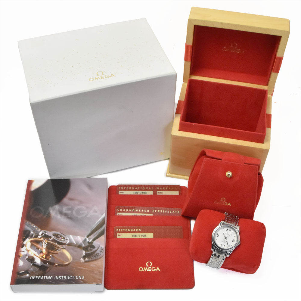 with paper OMEGA De Ville Coaxial 4581.31.0﻿0 Date white Dial Automatic Ladies
 Watch R#149323