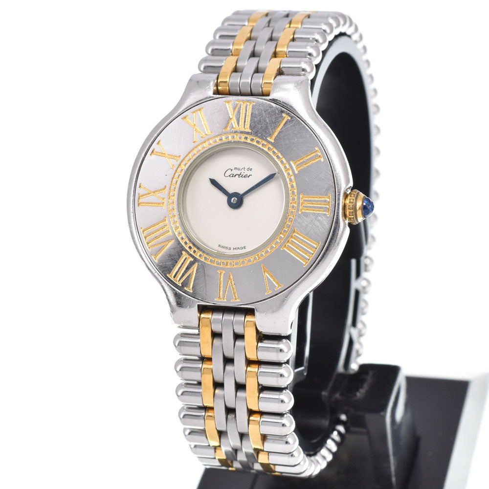 CARTIER Must21 SM W10051F4 Ivory Dial Quartz Ladies
 Watch G#149340