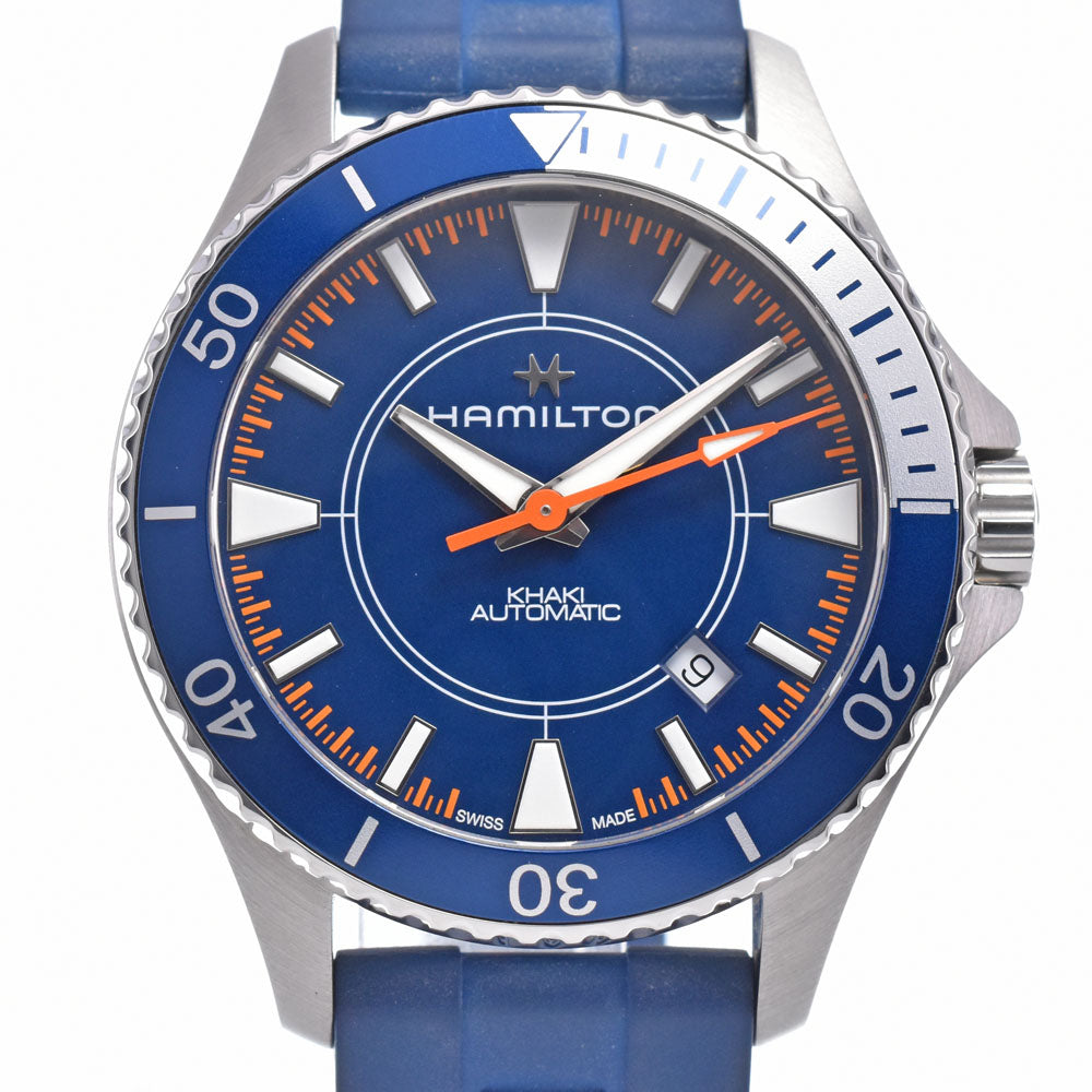 with paper HAMILTON Khaki Navy Scuba Auto H82385340 Scirocco Special Edition Blue / orange Dial Automatic Men's
 Watch R#149349