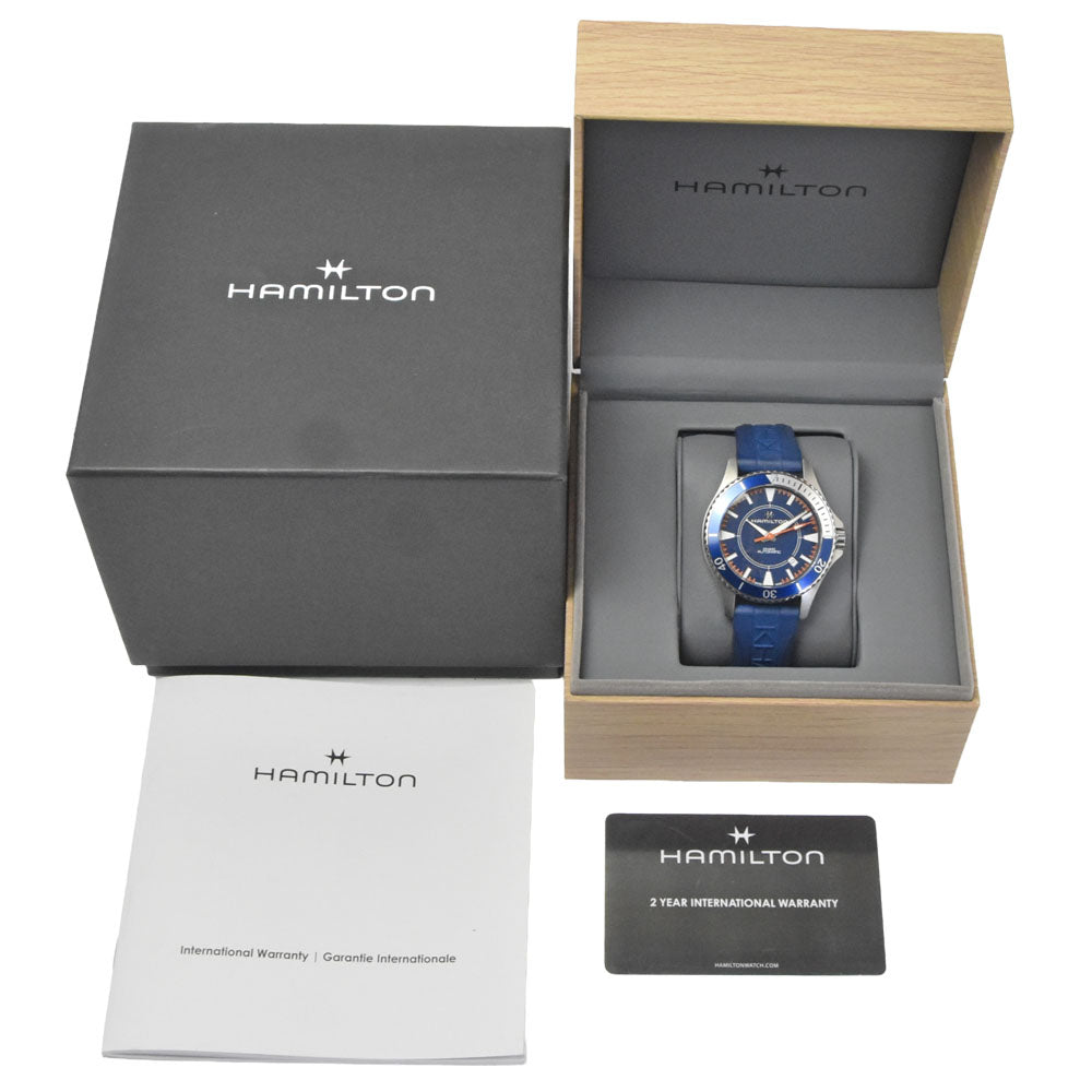with paper HAMILTON Khaki Navy Scuba Auto H82385340 Scirocco Special Edition Blue / orange Dial Automatic Men's
 Watch R#149349