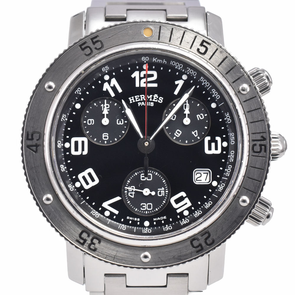 with paper HERMES Clipper diver CL2.910 Chronograph Date black Dial Quartz Men's
 Watch A#149352
