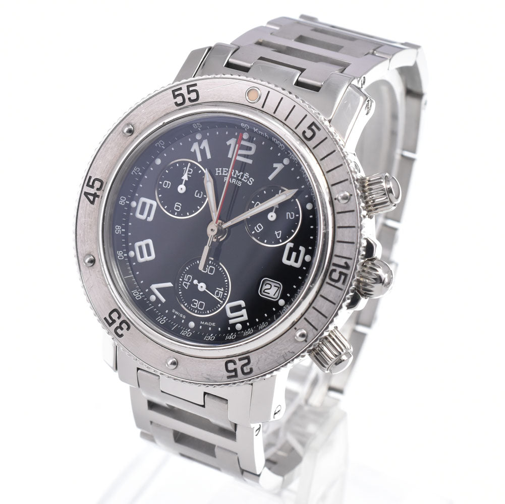 with paper HERMES Clipper diver CL2.910 Chronograph Date black Dial Quartz Men's
 Watch A#149352