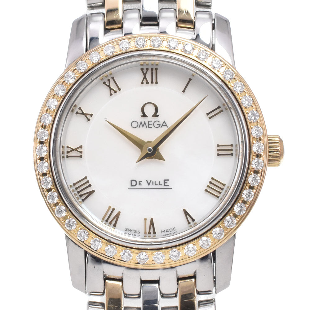 with paper OMEGA De Ville Prestige 4375.71 Bezel Diamond White shell Dial Quartz Ladies
 Watch R#149359
