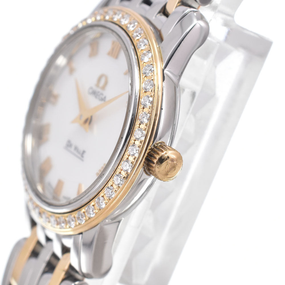 with paper OMEGA De Ville Prestige 4375.71 Bezel Diamond White shell Dial Quartz Ladies
 Watch R#149359