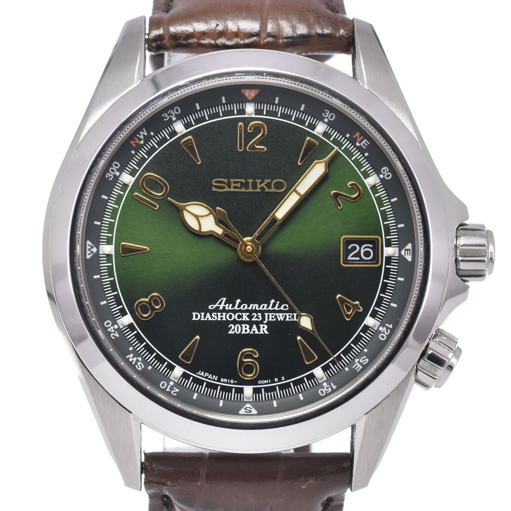with paper SEIKO Mechanical alpinist SARB017/6R15-00E1 Date green Dial Automatic Men's
 Watch Q#149365