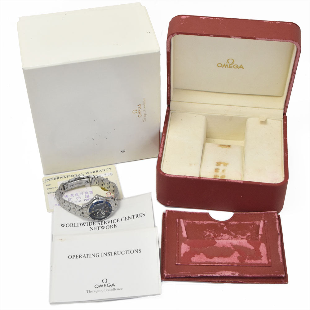 with paper OMEGA Seamaster 300M 2583.80 Date blue Dial Quartz Ladies
 Watch A#149370