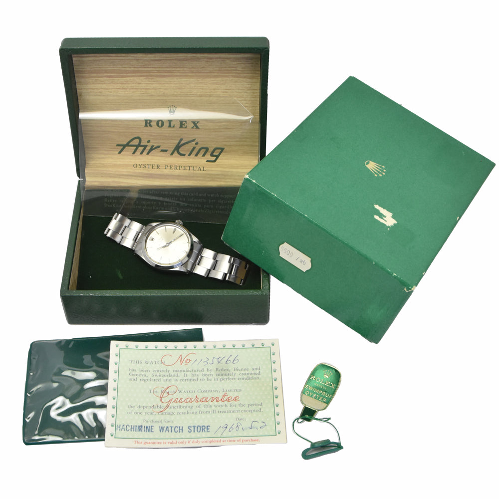 with paper ROLEX Oyster Perpetual Air King 5500 vintage Cal.1520 Silver Dial Automatic Men's
 Watch B#149373