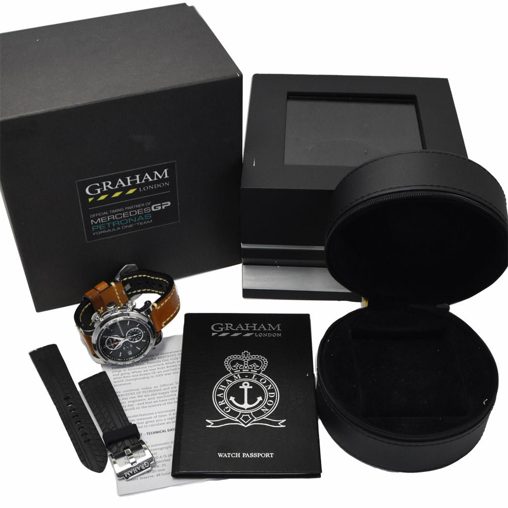 with paper GRAHAM Silverstone Trackmaster 2MEBS.B02A Mercedes Gold Plated black Dial Automatic Men's
 Watch R#149386