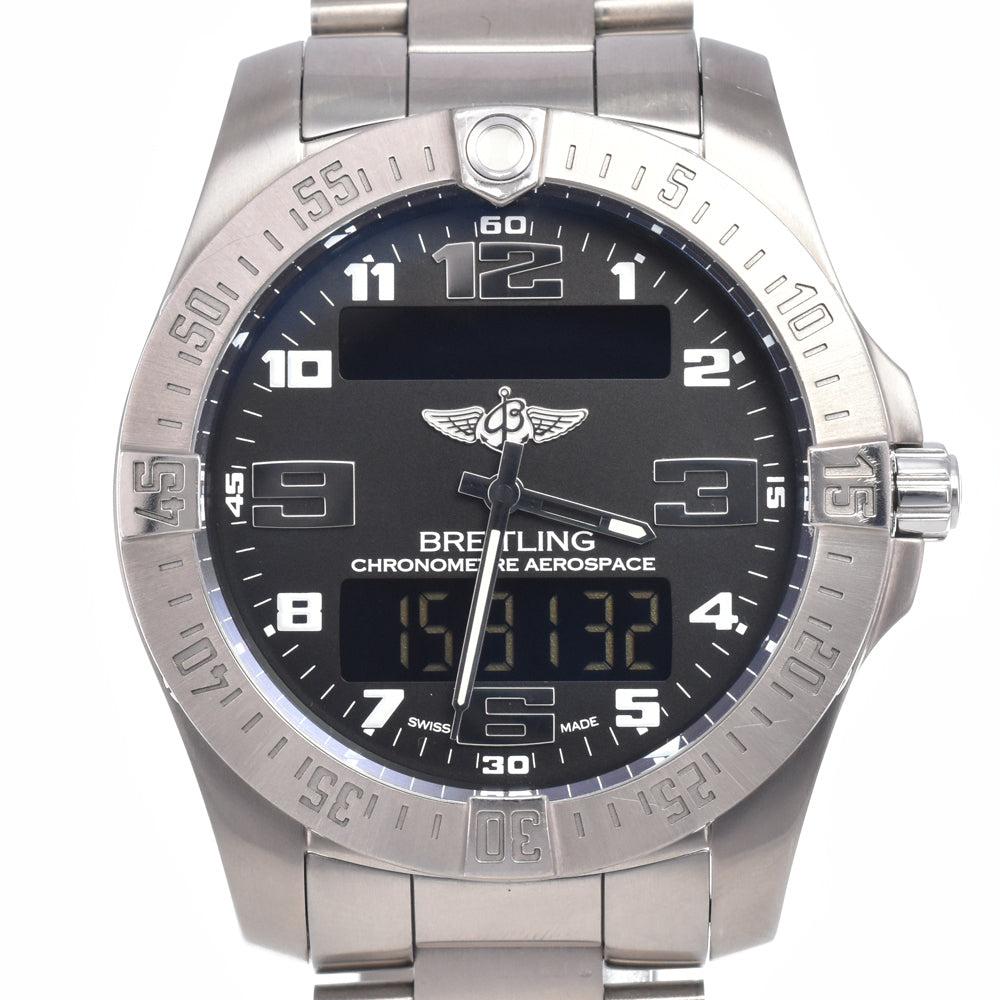 with paper BREITLING Aerospace Evo E79363 titanium black Dial Quartz Men's
 Watch R#149391