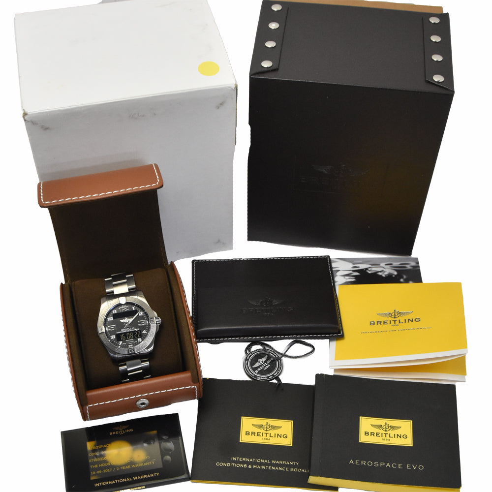with paper BREITLING Aerospace Evo E79363 titanium black Dial Quartz Men's
 Watch R#149391