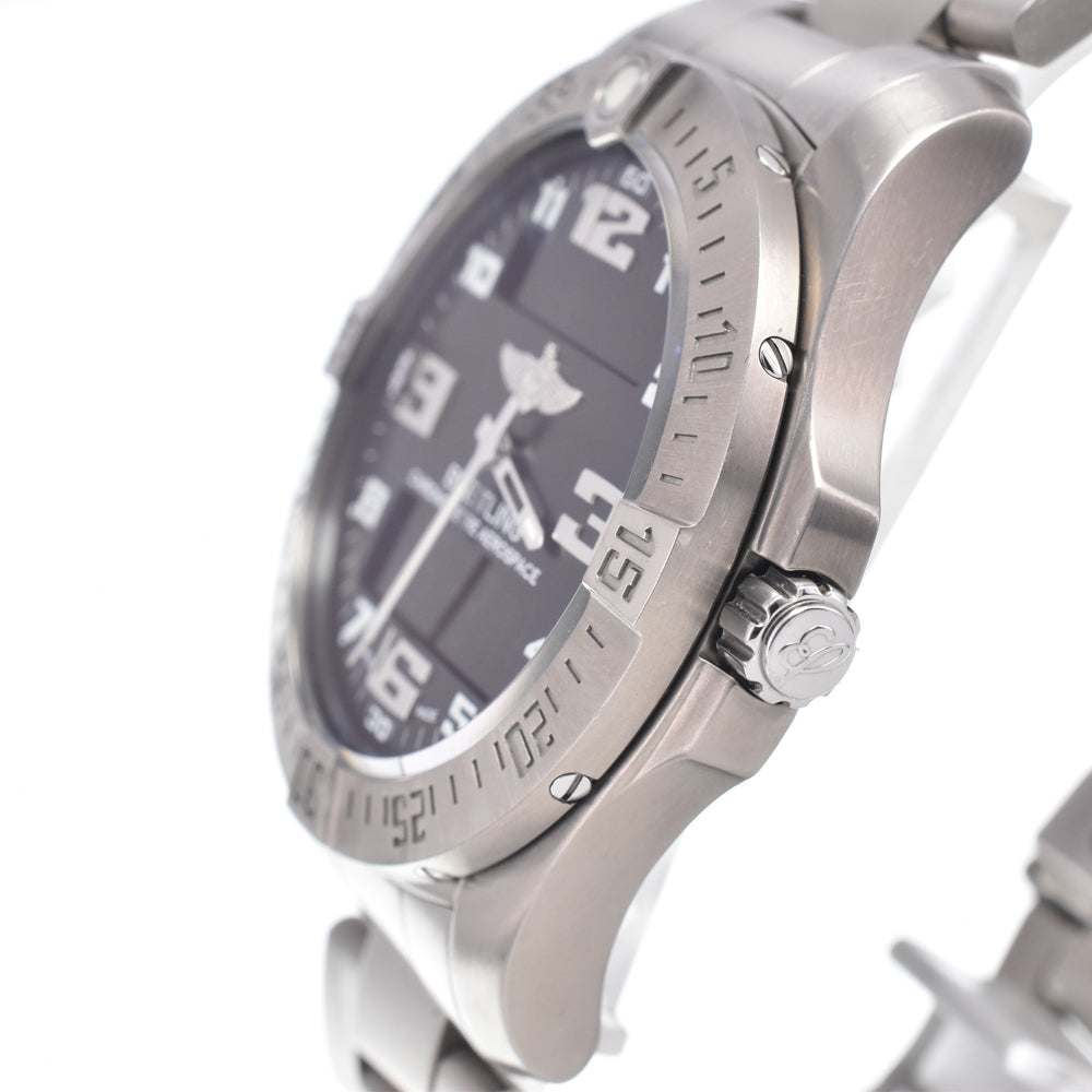 with paper BREITLING Aerospace Evo E79363 titanium black Dial Quartz Men's
 Watch R#149391
