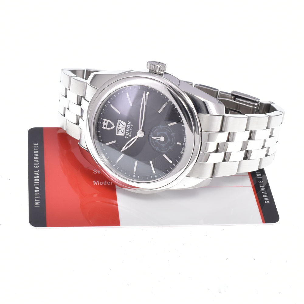 with paper TUDOR Glamour 57000 Double date black Dial Automatic