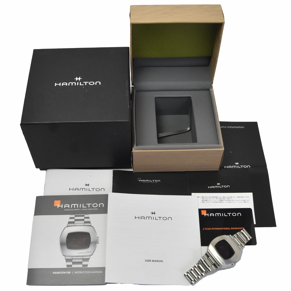 with paper HAMILTON Pulsar H524140 LCD / red Dial Quartz Men's
 Watch A#149404