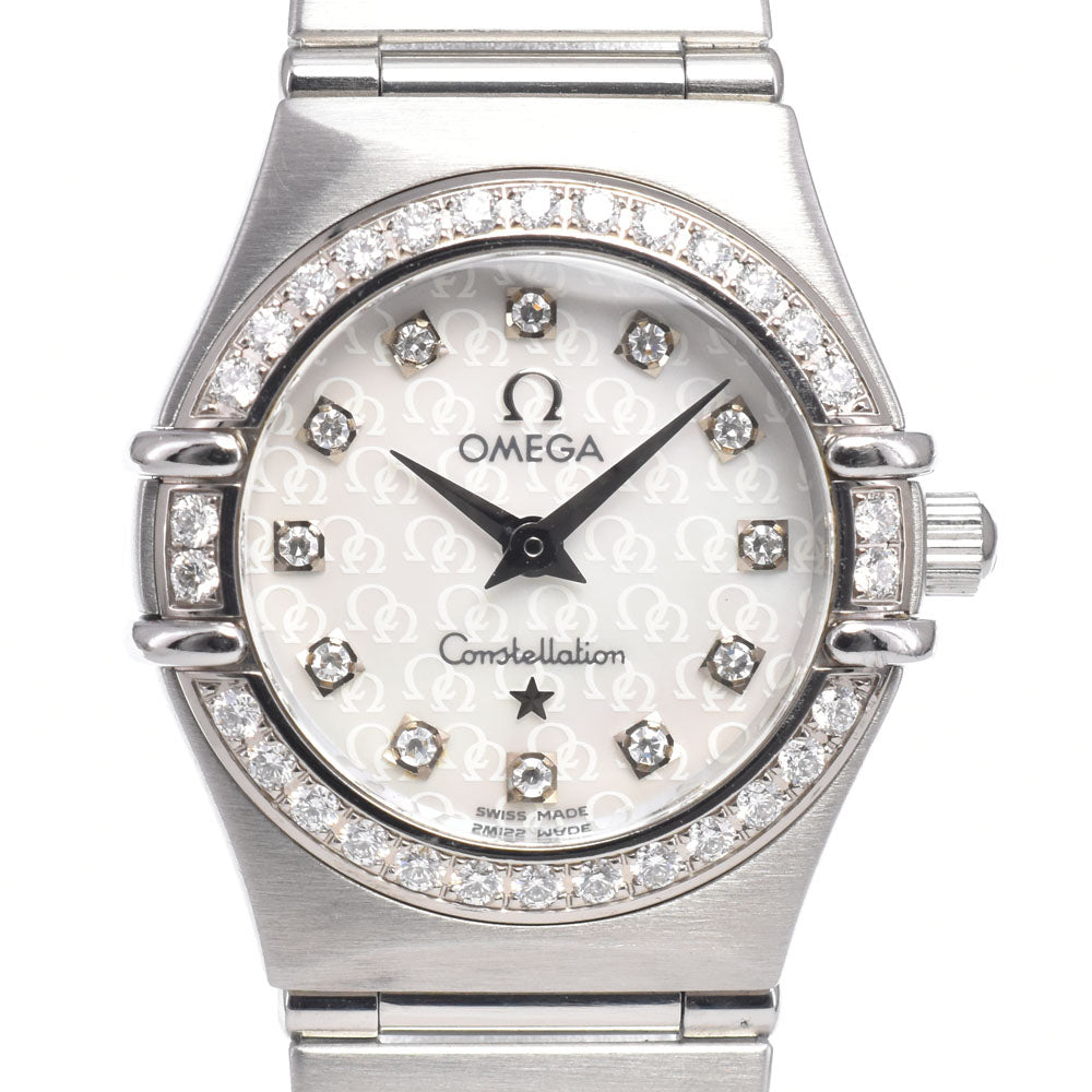 with paper OMEGA Constellation Mini Diamond Bezel 1460.75 12P diamond White shell Dial Quartz Ladies
 Watch A#149414