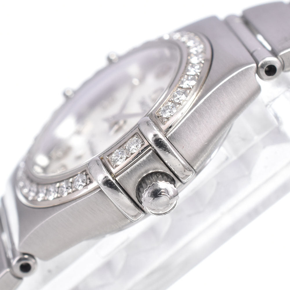 with paper OMEGA Constellation Mini Diamond Bezel 1460.75 12P diamond White shell Dial Quartz Ladies
 Watch A#149414