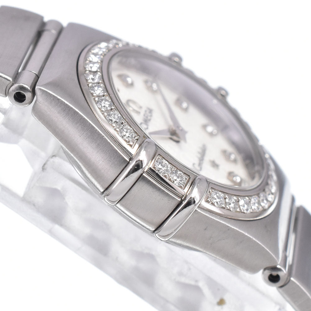 with paper OMEGA Constellation Mini Diamond Bezel 1460.75 12P diamond White shell Dial Quartz Ladies
 Watch A#149414