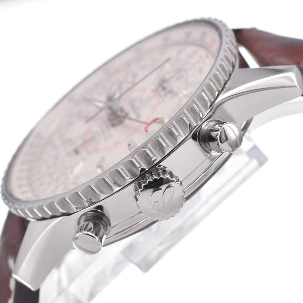 with paper BREITLING Mont blilandatla A21330 Chronograph Triple calendar Silver Dial Automatic Men's
 Watch A#149435