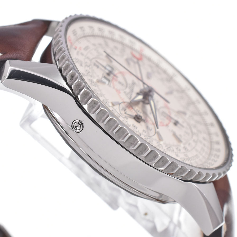 with paper BREITLING Mont blilandatla A21330 Chronograph Triple calendar Silver Dial Automatic Men's
 Watch A#149435