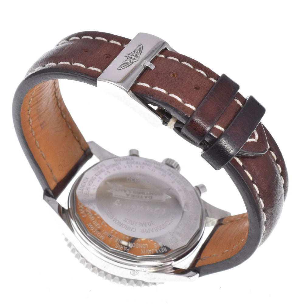 with paper BREITLING Mont blilandatla A21330 Chronograph Triple calendar Silver Dial Automatic Men's
 Watch A#149435