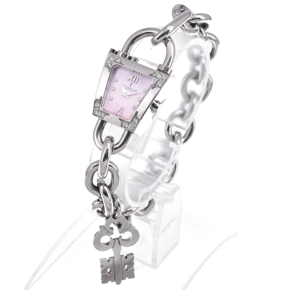 CORUM Trapeze 137.415.47 diamond Pink shell Dial Quartz Ladies
 Watch B#149448