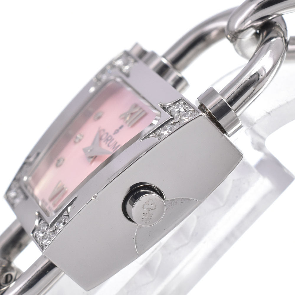 CORUM Trapeze 137.415.47 diamond Pink shell Dial Quartz Ladies
 Watch B#149448