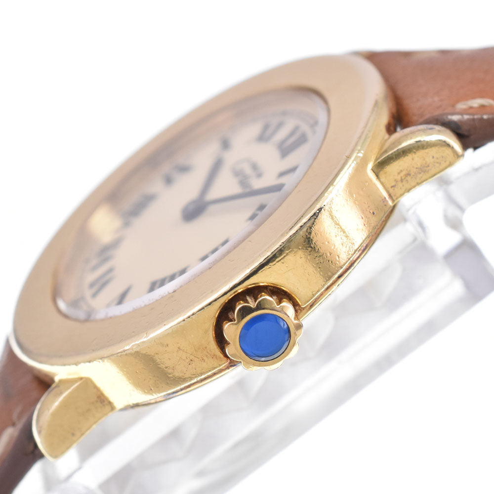 CARTIER Mustrond Vermeil 1801 white Dial Quartz Ladies
 Watch A#149461
