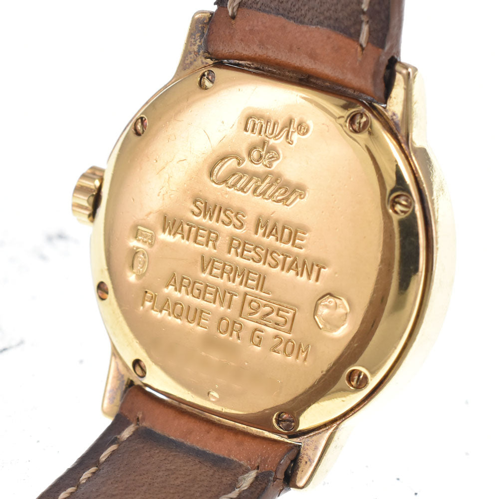 CARTIER Mustrond Vermeil 1801 white Dial Quartz Ladies
 Watch A#149461