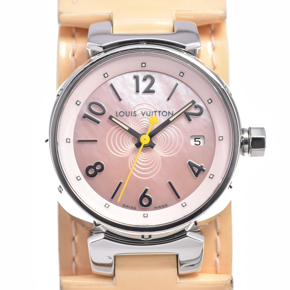 LOUIS VUITTON Tambour Q1216 Pink shell Dial Quartz Ladies
 Watch B#149463