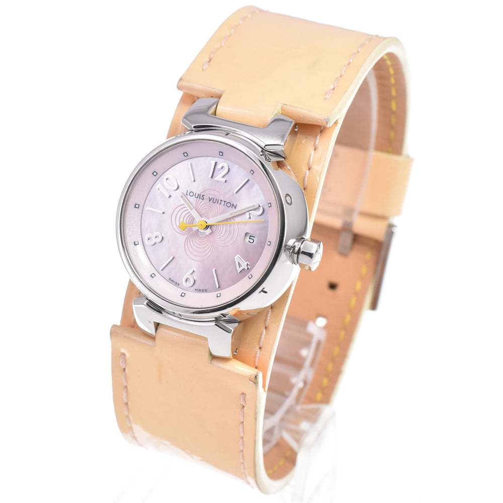 LOUIS VUITTON Tambour Q1216 Pink shell Dial Quartz Ladies
 Watch B#149463