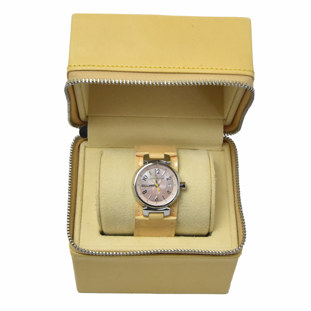 LOUIS VUITTON Tambour Q1216 Pink shell Dial Quartz Ladies
 Watch B#149463