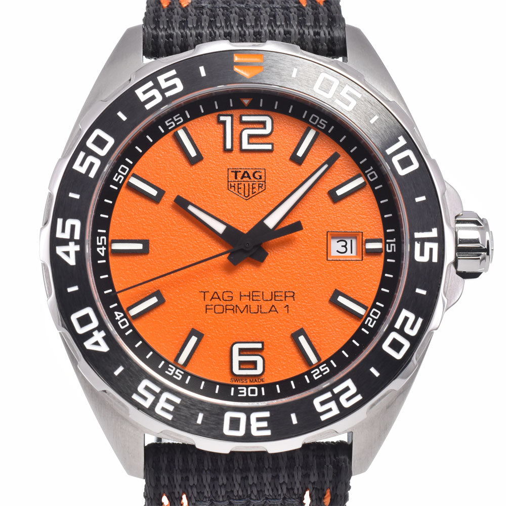 with paper TAG HEUER Formula 1 WAZ101A.FC8305 Date Orange Dial Quartz Men's
 Watch A#149475