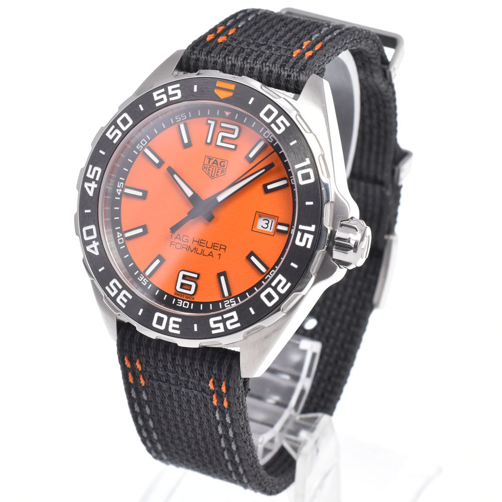 with paper TAG HEUER Formula 1 WAZ101A.FC8305 Date Orange Dial Quartz Men's
 Watch A#149475