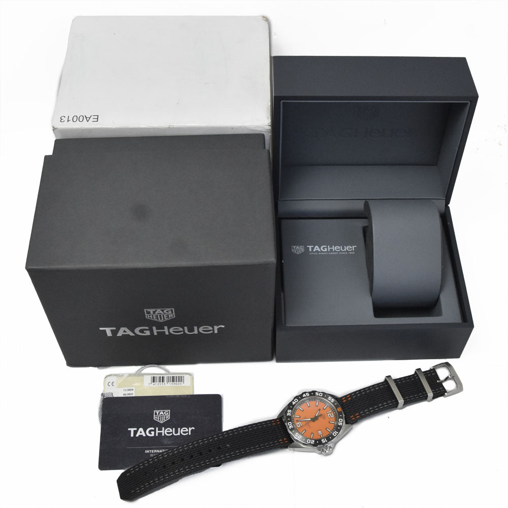 with paper TAG HEUER Formula 1 WAZ101A.FC8305 Date Orange Dial Quartz Men's
 Watch A#149475