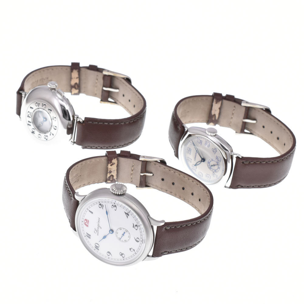 with paper LONGINES Monuments 15, 25, 30 L7.881.4.23.2(1915)/L7.883.4.23.2(1925)/L7.882.4.73.2(1930) Longines Reissue 3-Piece Set, Limited Edition of 1000 Sets White / Silver Dial Automatic Men's
 Watch B#149487