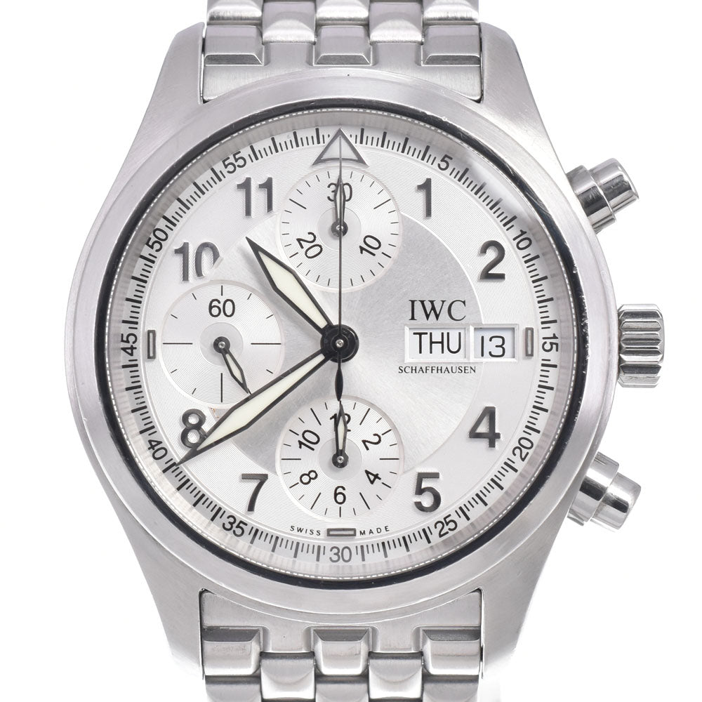 with paper IWC SCHAFFHAUSEN Spitfire IW370628 Chronograph day date Silver Dial Automatic Men's
 Watch C#149492