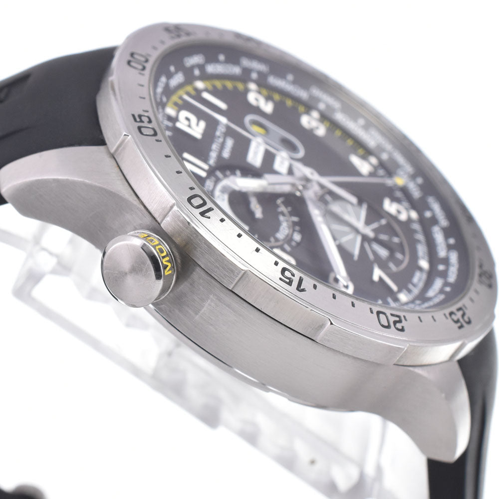 with paper HAMILTON Khaki Aviation H767140 world timer chrono black Dial Quartz Men's
 Watch B#149503