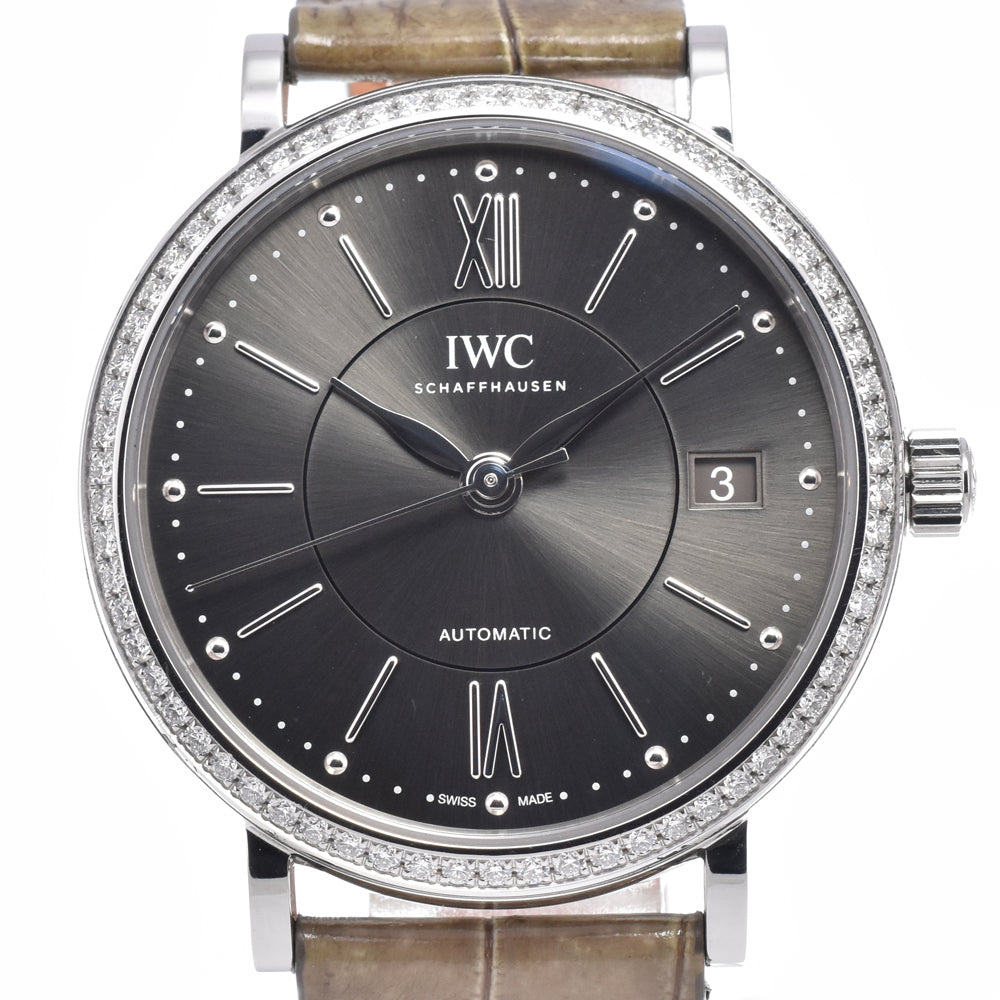 with paper IWC SCHAFFHAUSEN Portofino IW458104 Diamond Bezel gray Dial Automatic Men's
 Watch B#149515