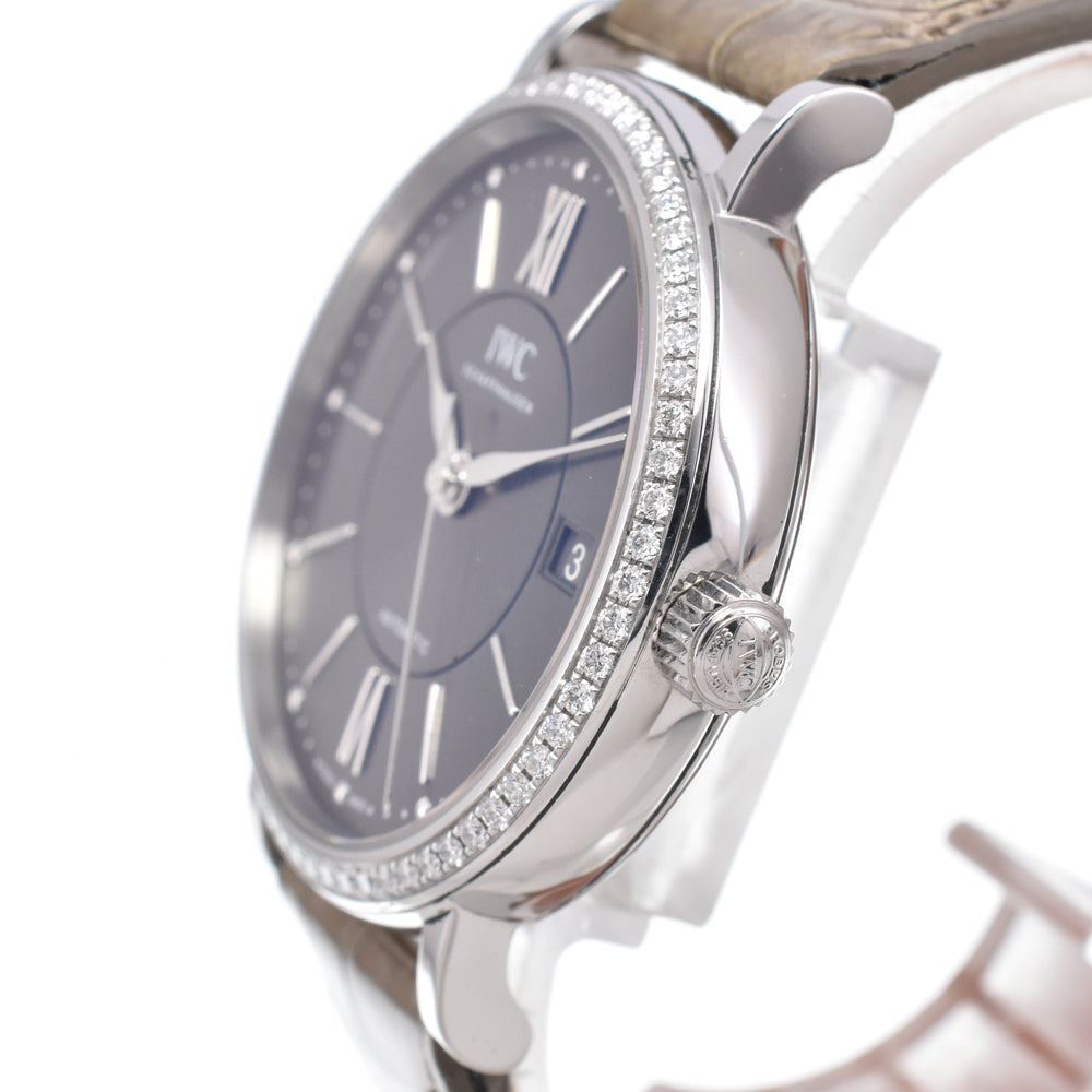 with paper IWC SCHAFFHAUSEN Portofino IW458104 Diamond Bezel gray Dial Automatic Men's
 Watch B#149515
