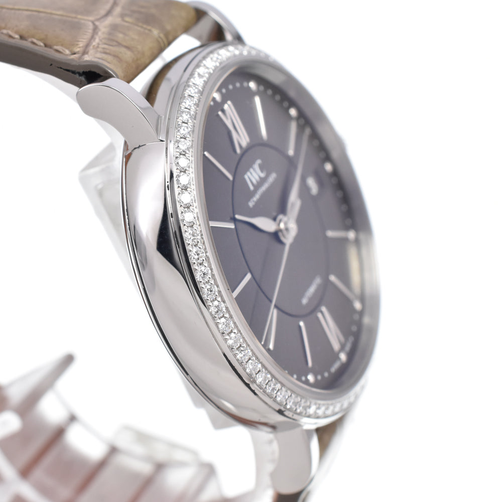 with paper IWC SCHAFFHAUSEN Portofino IW458104 Diamond Bezel gray Dial Automatic Men's
 Watch B#149515